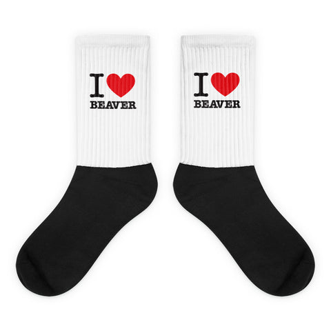I Heart Beaver Tube Socks