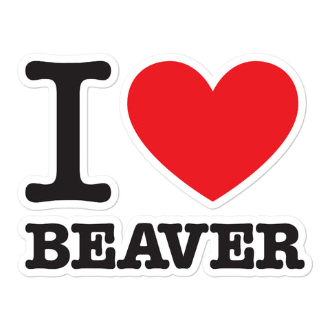 I Heart Beaver Sticker Stacked