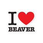 I Heart Beaver Sticker Stacked