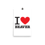 I Heart Beaver Poster